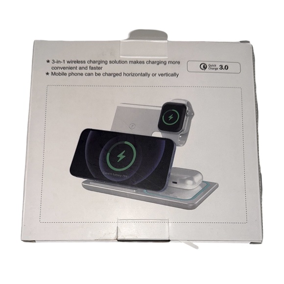 3-in-1 Wireless Charger w/Mobile Phone, Apple iWatch, Bluetooth Headset (NWT) - Picture 3 of 10